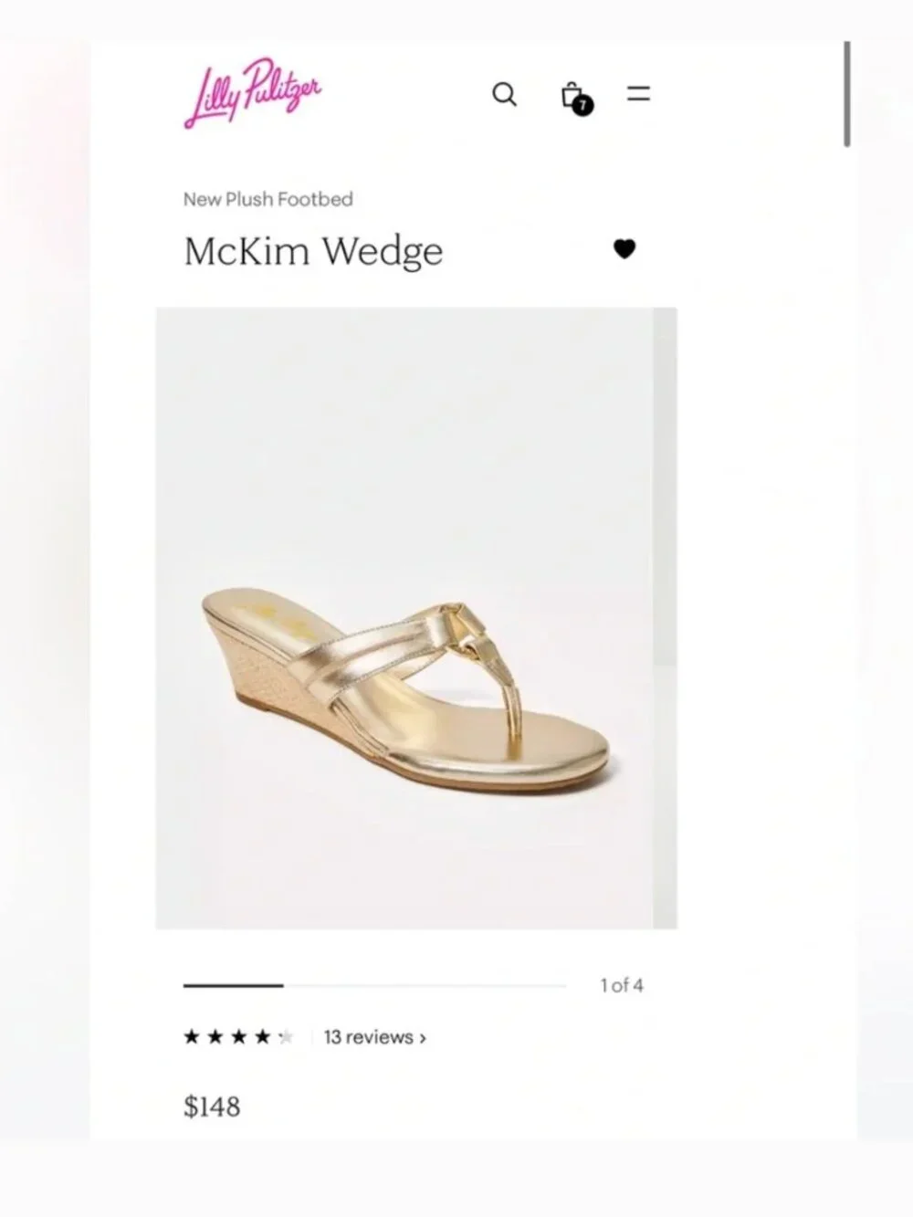 Lilly Pulitzer McKim Gold Nappa Leather Wedge Sandals Size 8.5